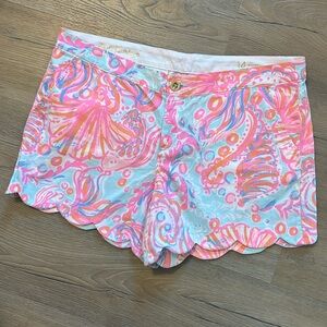 Lilly Pulitzer Buttercup Shorts in Pink Pout, Too Much Bubbly Size 14 EUC